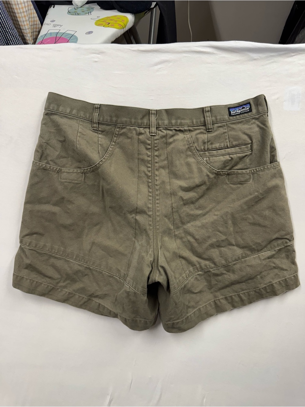 Patagonia Stand Up Shorts Mens 38 Olive Organic Cotton Canvas 7” Inseam STY57227